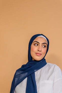 Crinkle Hijab -Navy Blue