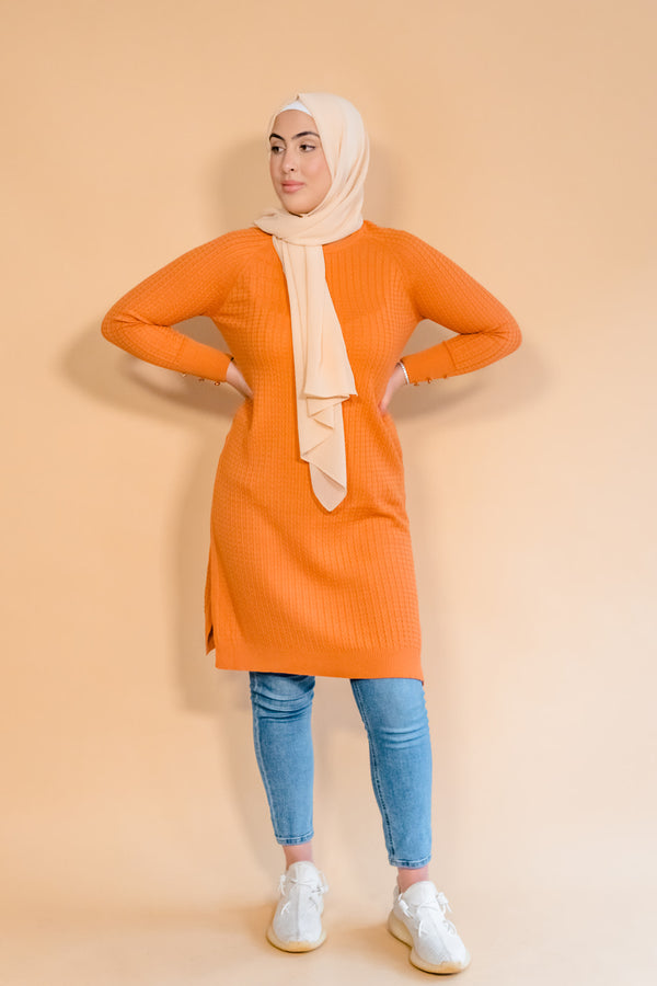Orange Rib Knit