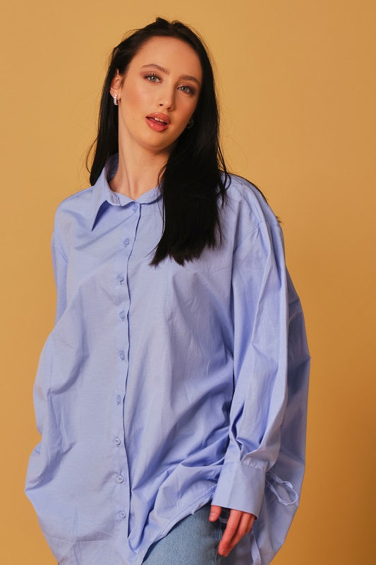Oversized sky-blue blouse