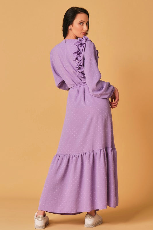 Lilac Swiss Dot Maxi Dress