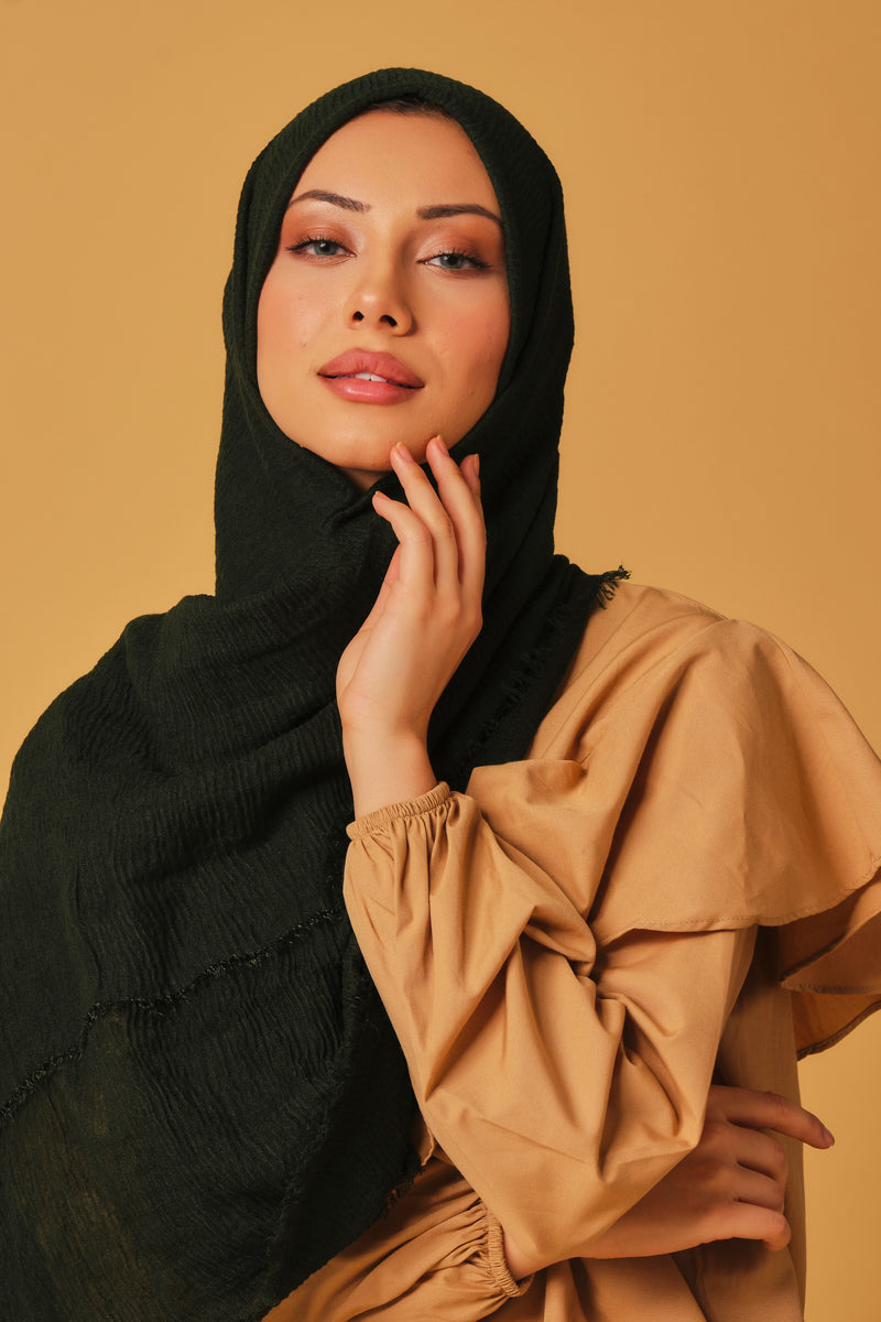 Vert Bouteille Cotton Hijab