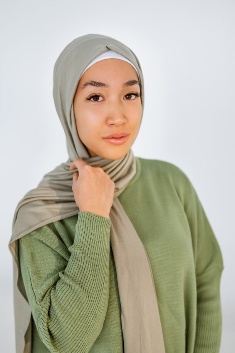 Sage green jersey hijab