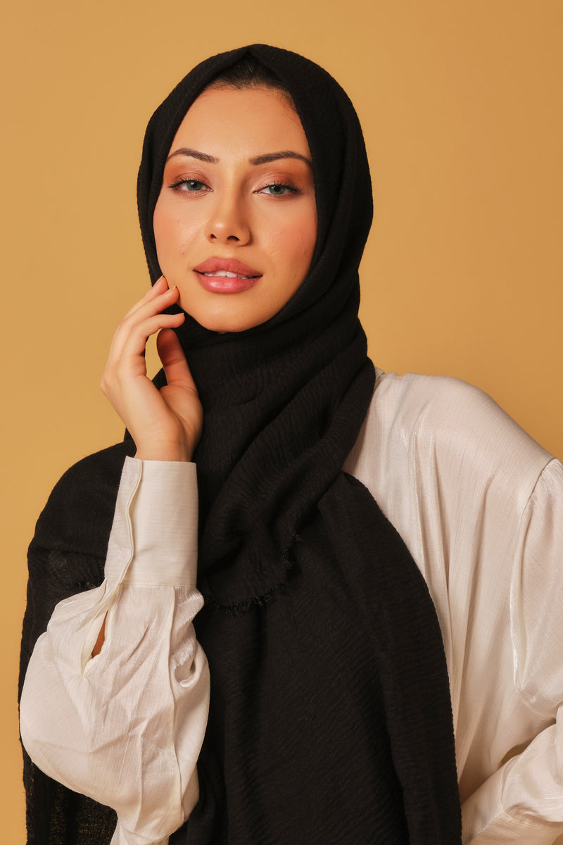 Full black Cotton Hijab